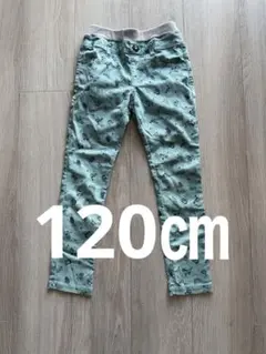 動物柄ミントグリーン長ズボン