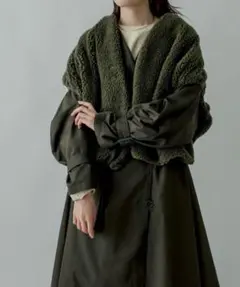 misticボアベスト付トレンチコート