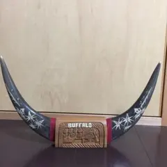 牛の角 buffalo 置物