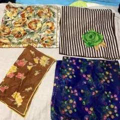 Aレトロ　スカーフ4枚セット