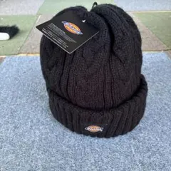 新品タグ付　ディッキーズ ケーブル編み ニットキャップ ビーニー 黒
