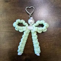 パラコード　リボン　チャーム　ミントグリーン