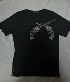 roar ブラックTシャツ 銃　y2k ギャル　ロック　スタッズ　Ｖネックのサムネイル