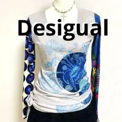 【美品】Desigual デシグアル　カットソー　個性的　長袖　リボン