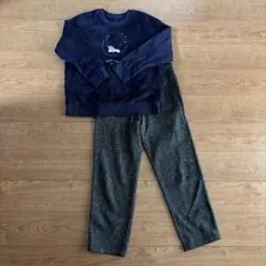 ネイビー フリース パジャマセット