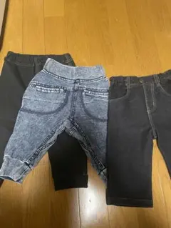 デニム風　ゴムパンツ　80サイズ　3枚入り