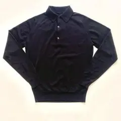 極美品 イギリス製 john smedley ニットポロ M ブラック 長袖