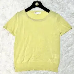 【美品✨】MICHEL KLEIN イエロー 半袖 セーター シルク混 38