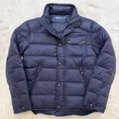 【美品】ポロラルフローレン ライダース型 ライトダウンジャケット レザー切替 L