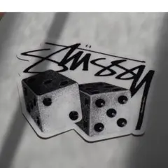 Stussy ステッカー ダイスロゴ モノクロ防水ノベルティ