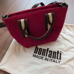 bonfanti 赤 ウール ショルダーバッグ