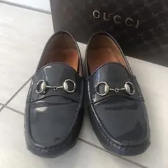 GUCCI ネイビー ドライビングシューズ　ホースビットローファー