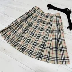 【極美品】希少　バーバリーズ　ノバチェック柄　プリーツスカート