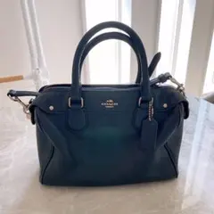 COACH コーチ 2way ミニボストン ショルダーバッグ ネイビー
