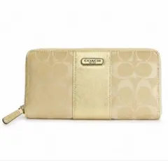 値下げ★COACH 長財布 シグネチャー ゴールドのサムネイル
