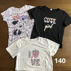 140 半袖　Tシャツ　ユニクロ　シーイン　シンプル　女の子　トップス