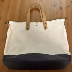 AIGLE トートバッグ ホワイト/ネイビー