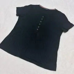 美品✨バーバリー　カットソー　ロゴボタン　チェック　Lサイズ　コットン
