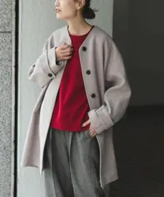 新品◆FORK&SPOON◆ウールノーカラーコート《BEIGE》アーバンリサーチ