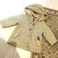 ラグマート裏起毛花柄キルティングジャケット