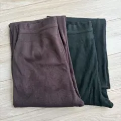 ウォッシャブルリブニットパンツ　2枚セット　XL