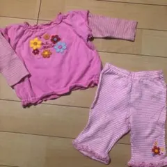 《80》ミキハウス　ロンT トレーナー　長袖　パンツ　レトロ　旧タグ　チェック