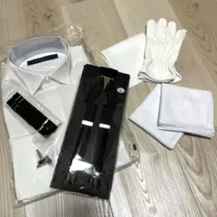 結婚式 新郎　ウィングカラーシャツ立ち襟 小物　7点セット