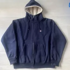 Champion ボアライナー ジップアップパーカー ネイビー M - メルカリ