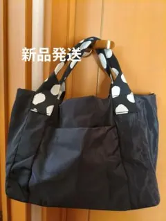 新品未使用　イアパピヨネ　ダルメシアン柄　トートバッグ　ショルダー紐付　黒のサムネイル
