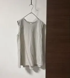 326. GUリネンブレンドAラインブラウス ベージュ S