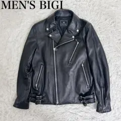 【極美品】MEN'S BIGI レザージャケット　ライダース ブラック　Sサイズのサムネイル