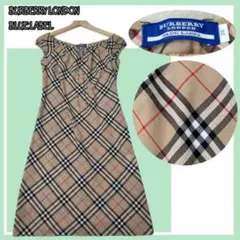 ✨美品✨バーバリーブルーレーベル 総柄 ノバチェック柄ワンピース38