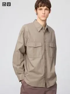 Uniqlo U ワークオーバーサイズシャツ ブラウン L