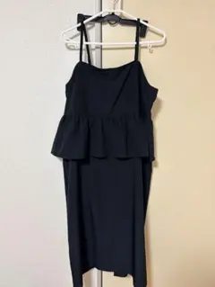 ペプラム キャミワンピース ブラック　3L 大きいサイズ