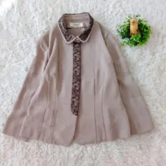 WANDS K.SAISON ブラウス ジャケット 13 XL 刺繍襟切替 茶系