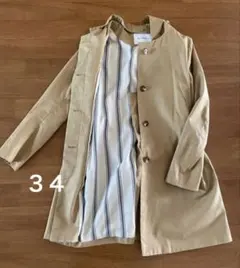 【Spick&Span】34 トレンチコート 2way ノーカラー フード付き