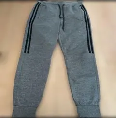 【サイズ160】グレー サイドラインパンツ スポーツ ジャージ ウォーキングラン