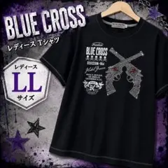 BLUE CROSS ドクロ ガン ラインストーン Tシャツ LL 黒 Y2Kのサムネイル