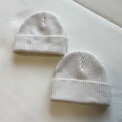 ニット帽 2枚セット アイボリー