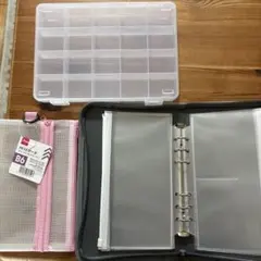 DAISO PEVAポーチ B6 6穴バインダー 小物収納セット カバーアルバム