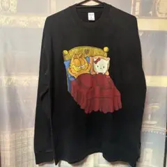 ガーフィールド　ロングTシャツ　メンズ　キティちゃん　イラスト　ベッド