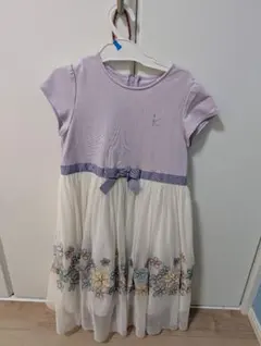 花柄刺繍 半袖ワンピース 130cm