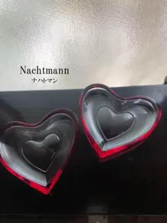 ◆212◆ナハトマン Nachtmann 絶版 ガラスハート皿2枚のサムネイル