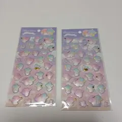 リトルツインスターズ★2シートセット★サンリオ★ぷくっとシール★かわいい