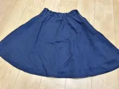 VIS 紺色 膝丈フレアスカート Mサイズ レディース