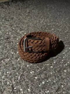 Abercrombie&Fitch ブラウン 編み込み ベルト シルバーバックル