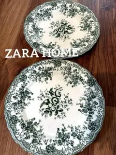 ZARA HOME クレイポツタリー 花柄 ディナープレート 2皿のサムネイル