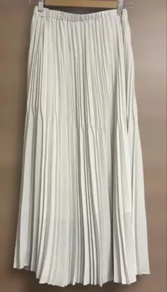 美品 ソージュ プリーツスカート ウエストゴム 85cm ライトグレー