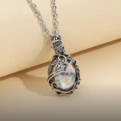 アンティーク風 オーロラネックレス シルバー [新品未使用 送料込み]