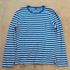 OLD UNIQLOボーダー長袖カットソー ブルー/ホワイト　М